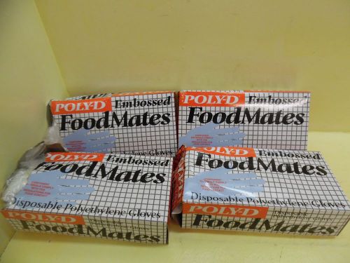 Ansell poly-d embossed foodmates polyethylene gloves lg 2000 count / case for sale