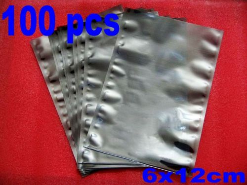 100 pcs esd anti-static shielding bags 6x12 cm open-top for sale