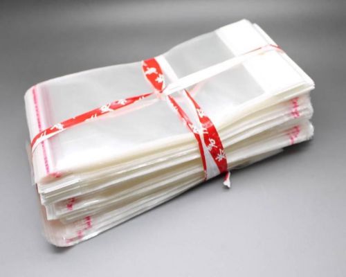100pcs (6&#034;x 2.75&#034;) clear resealable poly cello bags w hang hole tab tag (15x7cm) for sale