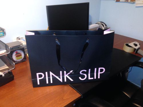 Custom Large  Retail Shopping Bags 100 brand new with the name Pink Slip