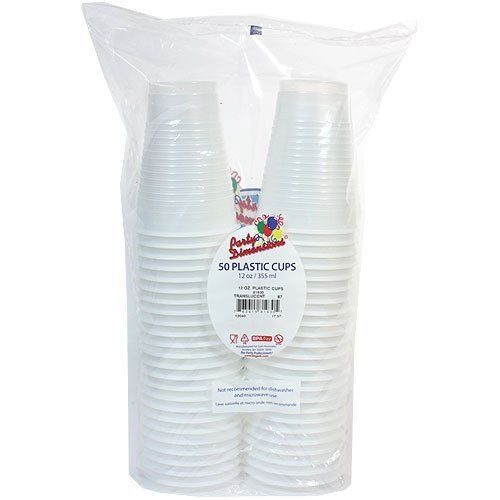 Party Dimensions 50 Count Plastic Cup  12-Ounce  Translucent