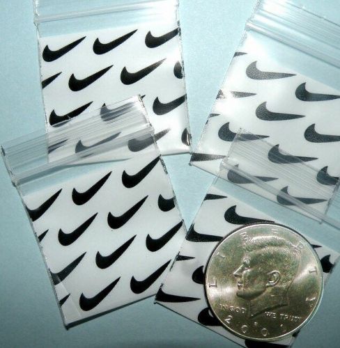 200 Swoosh design Baggies 1.5 x 1.5&#034; Mini Ziplock Bags 1515