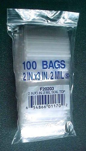 100 - 2&#034; x 3&#034;  2x3 Zip Lock Ziplock Plastic Bags 2 MIL