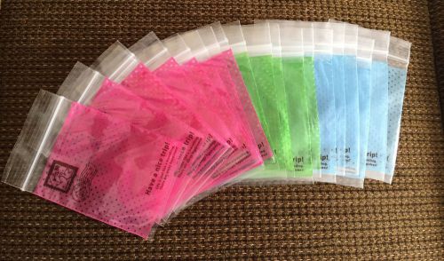 SPECIALTY COLORED ZIPLOC BAGS 3.3 X 2.3 IN
