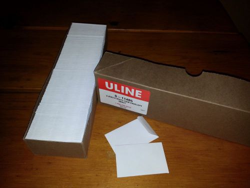 Box of 500 ULINE S-11485 2.25 X 3.5 White Coin Envelopes - Tips - Tolls - Money