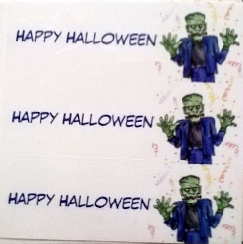 25 x Happy Halloween Stickers for Invitations Cards. Monster