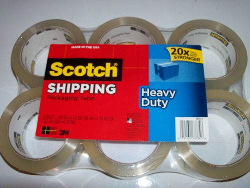 Scotch Packing Tape 6 rolls. 1.88 inch x 54.6 yards each. Fast Shipping!