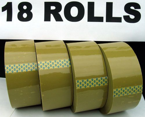 18 rolls 2&#034; x 110 yards 2.5 mil tan brown tape carton packing sealing shipping for sale