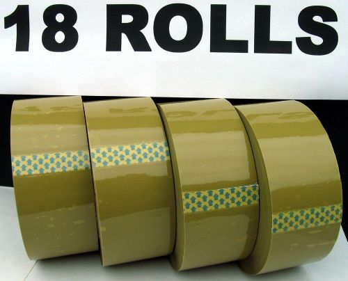 18 ROLLS 2&#034; x 110 YARDS 2.5 MIL TAN BROWN TAPE CARTON PACKING SEALING SHIPPING