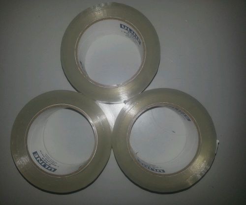 3 rolls of 2&#034; x 110 yards clear 2 mil uline industrial shipping / packing tape for sale
