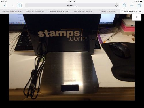 STAMPS.COM LCD DIGITAL POSTAGE SCALES 5 LB. STAINLESS STEEL USB