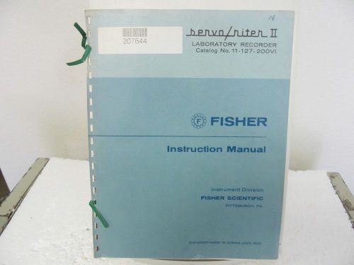 Texas Instruments (Fisher) servo/riter II Potentiometric Recorder Instruc Manual