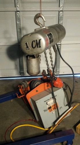 Cm lodestar electric chain hoist 1 ton with motorized trolley for sale