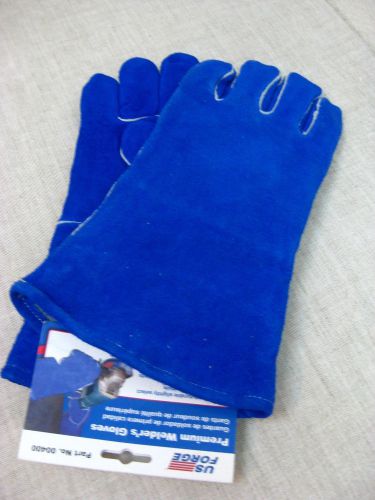 New Pair of U.S. Forge Midnight Blue Leather Welding Gloves (Size L or XL)
