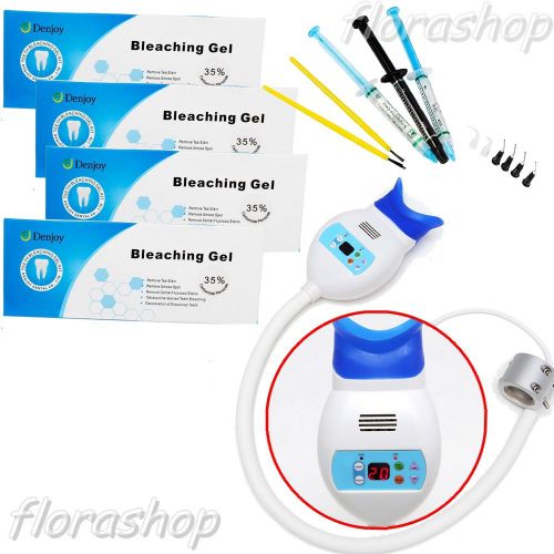 Dental Teeth Whitening System LED Light Accelerator &amp; 4 Packs Bleaching Gel