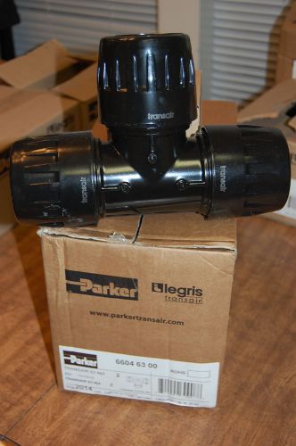 Case 2 new parker transair pipe to pipe &amp; stud equal tee connectors 6604 63 00 for sale