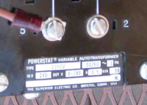 Powerstat Variable Autotransformer Variac transformer 240 VAC input 0-280  out