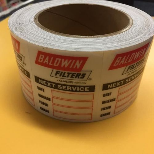 250 Stickers Roll Baldwin Oil Change Reminder Sticker Static Cling