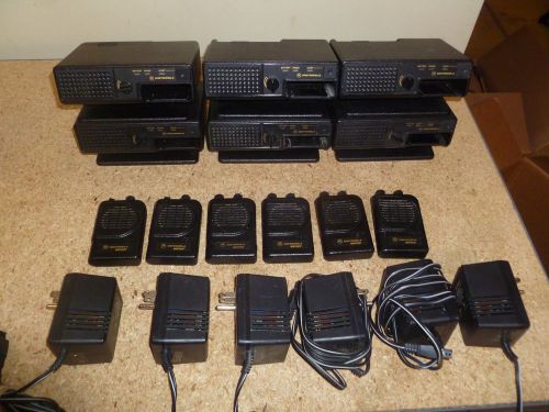 SIX Working Motorola Minitor III FIre EMS VHF Pagers w Amplified Chargers