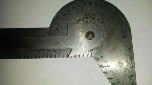 General hardware mfg.no16,1937 protractor/center finder/square/drill point gauge for sale