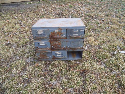 Vintage industrial equipto steel cabinet tool box 8 drawer organizer for sale