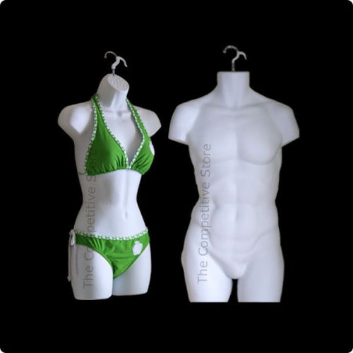 White female + male dress hanging mannequin forms set - great for s-m sizes for sale