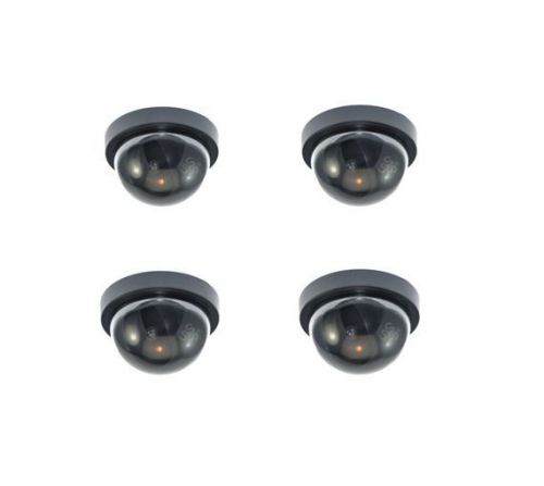 4 X Fake Dummy CCTV Dome Security Camera Flashing LED Indoor Outdoor