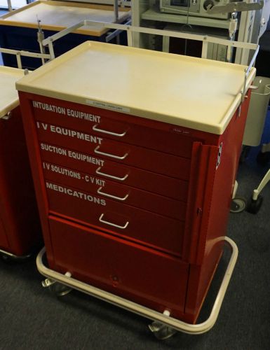 Blue Bell Medical (RED) Crash Cart - 6 drawer