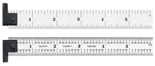 NEW Starrett H604R-6 Spring Tempered Steel Rule With Inch Graduations With Rever