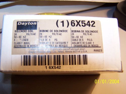 DAYTON Solenoid Valve Coil, 24VAC, 60/50 Hz ( NEW)...# 6X542
