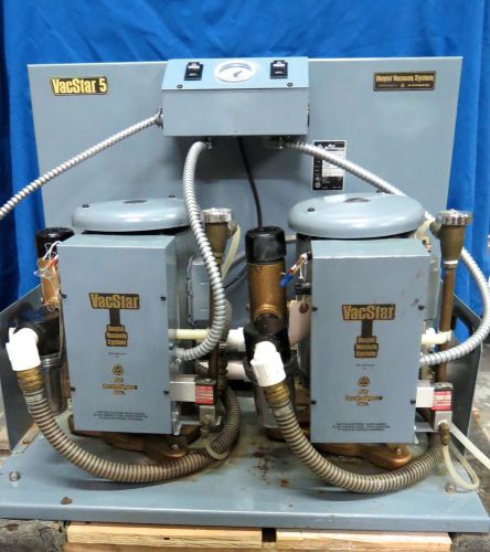 Air techniques vacstar 5 dental dual wet ring vacuum suction pump system 2hp for sale