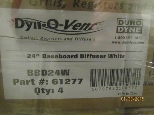 24&#034; AC BASEBOARD DIFFUSER - WHITE &#034;QTY 4&#034;