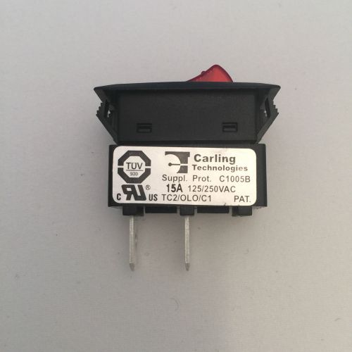 Carling off / on rocker switch built in thermal circuit breaker  ac / dc 15a for sale