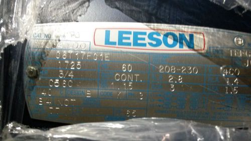 Leeson 11004.00 Electric Motor, 3/4 HP, 1725 RPM, 184T Frame, 208/230V 3 Phase