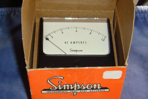 Vtg simpson w/orig box model 1357 ac 0-1 amps ampere meter radio altimeter test for sale