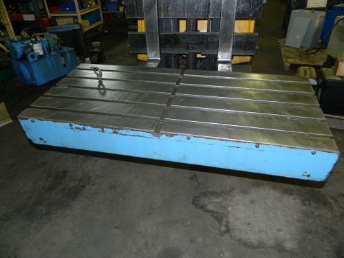 21-5/8&#034; x 48-3/4&#034; t slot steel cast iron table, off of mazak vqc-20/40,  used for sale