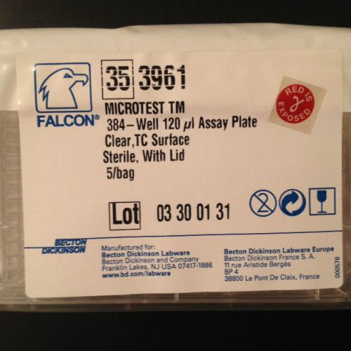 Becton Dickinson 353961 BD Falcon, Microtest 384 Well, 120 uL Assay Plate
