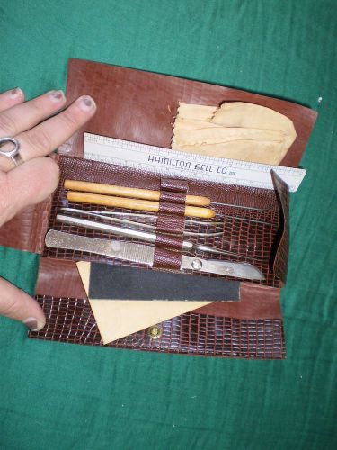 Vintage HAMILTON BELL CO Travel Pocket LAB DISSECTION KIT - SCALPEL + TOOLS