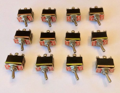 Qty. 12 DPDT Toggle Switches 20A 125 VAC, Brand New, Screw Terminals