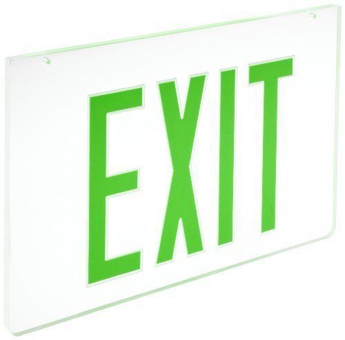 NEW Morris Products 73322 Surface Mount Edge Lit LED Exit Sign  Green on clear P