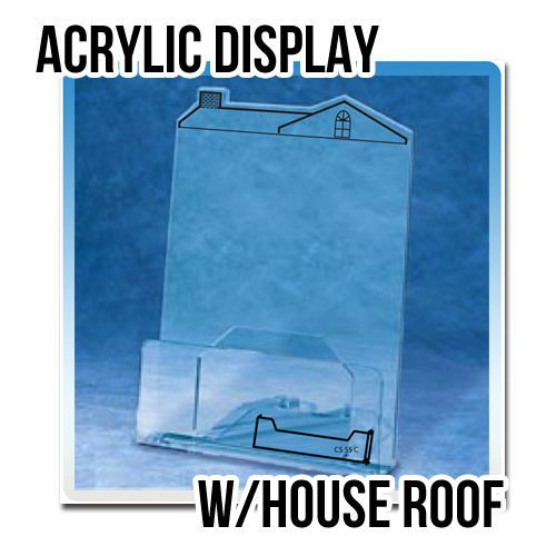 Lot of 6 acrylic magazine-brochure holder real estate roof tabletop display for sale