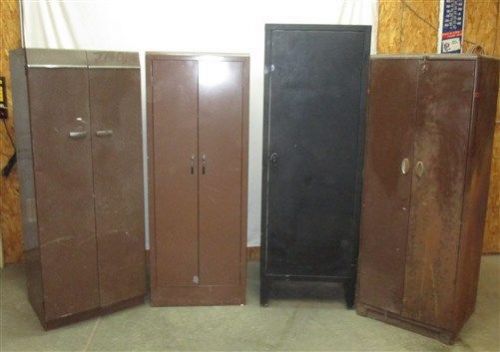 4 Metal Cabinet Mid Century Wardrobe Dr Dental Pantry Cupboard Gym Locker Base a