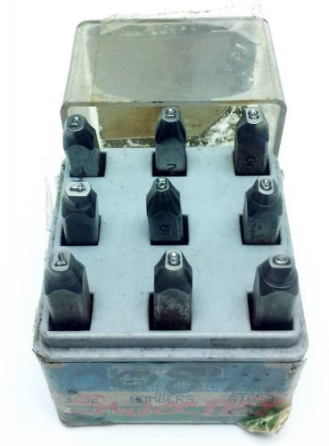 Vintage MarkRite 3/32 Heavy Alloy Steel Punch Stamp Number Set 0-8 Part No 10630