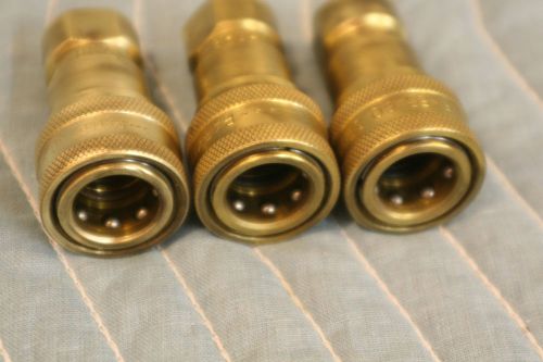 Parker BH3-60 Brass 3/8&#034; Quick Coupling Female Coupler (Lot of three)