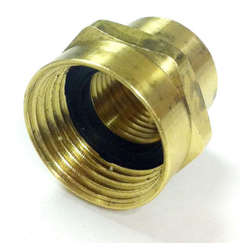 3/4&#034; female ght x 1/2&#034; female npt brass hex garden hose bibb adapter with washer for sale