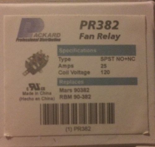 Packard pr382 - fan relay spst no + nc 25 amps coil voltage 120 for sale
