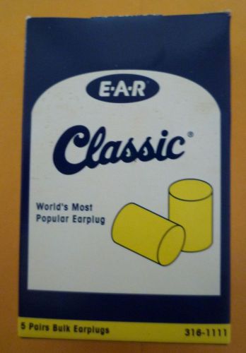 E-A-R Classic Earplugs, 5 Pair Per Box, NOISE REDUCTION TAT 29, EAR, Ear Plugs