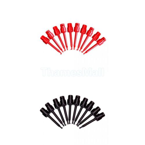 20pcs 5.8cm red+black mini hook clip grabber test probe for component smd ic pcb for sale