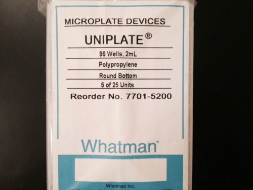 Whatman 7701-5200 PP, 96 Wells Uniplate Microplate , 2mL, 5pc in bag