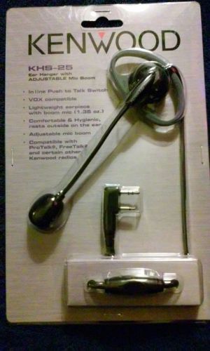 Kenwood khs-25 d-ring ear hanger ptt boom microphone new tk-2200/2202 more for sale